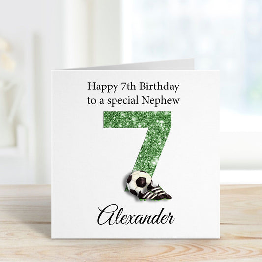 Personalised football number birthday card