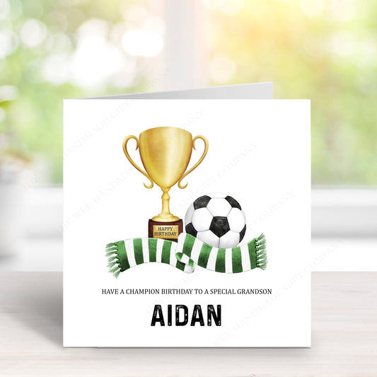 Personalised football birthday card